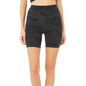 ALO Yoga Black Bike Shorts High-Waisted Performance